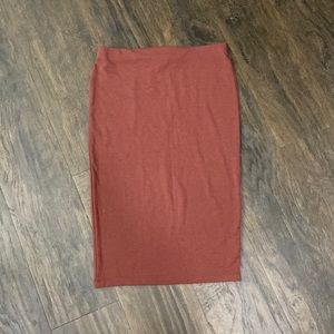 Rust midi skirt